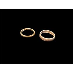 Two 9ct gold wedding bands, hallmarked 