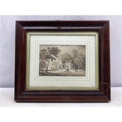 English School (19th century): ‘Design for a Maison de Campaigne’, sepia watercolour unsigned, titled and signed with initials HG with an architectural drawing verso 14cm x 21cm