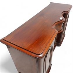 Victorian mahogany sideboard, fitted with single drawer and three cupboards, on moulded plinth base