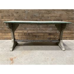 Early 20th century painted wood and enamel Military folding campaign table