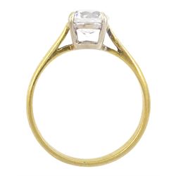 18ct gold single stone white spinel ring, Birmingham 1964