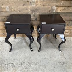 Pair of rosewood finish bedside chests