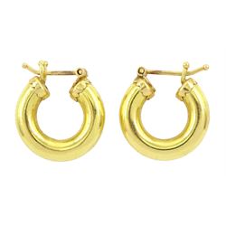 Pair of 18ct gold hoop earrings, stamped 750