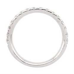 18ct white gold round brilliant cut diamond three quarter eternity ring, hallmarked, total diamond weight approx 0.45 carat