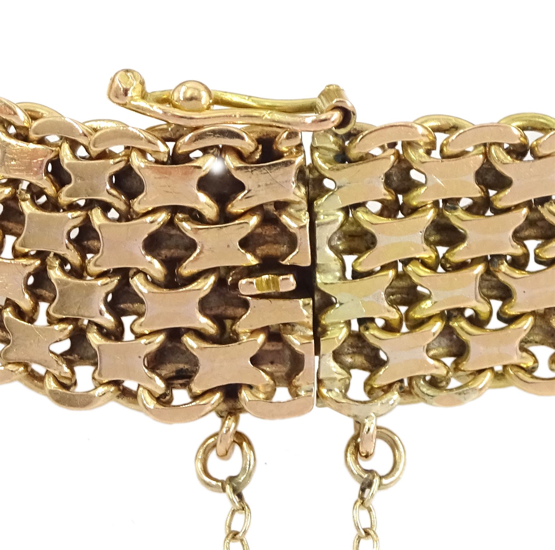 Continental rose gold fancy link chain bracelet