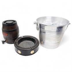 Collection of breweriana, including Piper-Heidsieck ice bucket, ashtray inset with Victori...