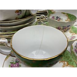 Paragon Rockingham pattern part tea and dinner service including eight cup and saucers of various sizes, eight dessert plates, eight dinner plates, etc (48)