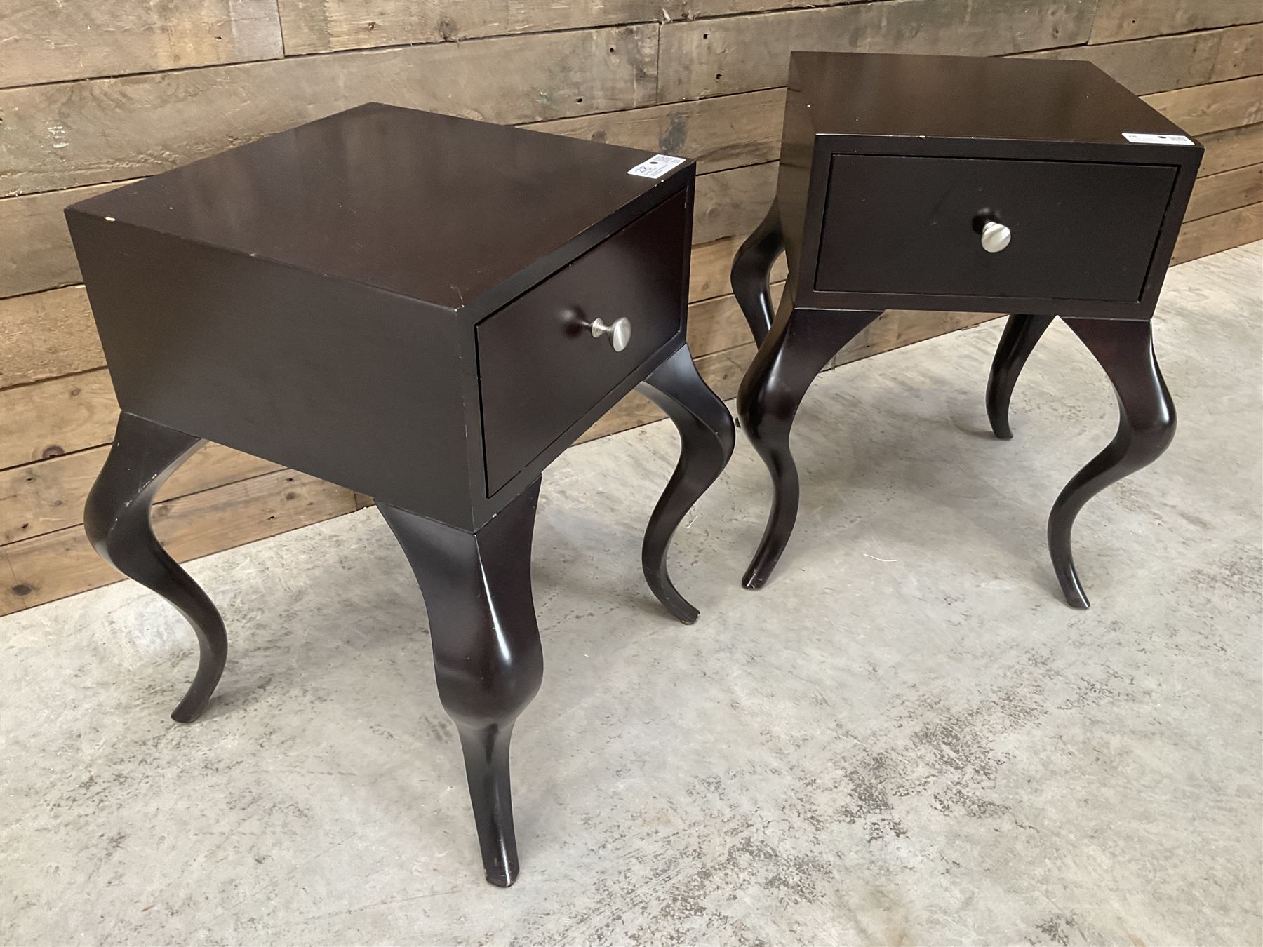 Pair of rosewood finish bedside chests