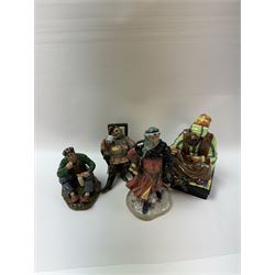 Four Royal Doulton figures, comprising Cobbler HN1706, Good King Wenceslas HN2118, The Foaming Quart HN2162, and The Wayfarer HN2362