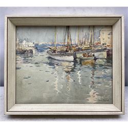 Harry Wanless (British c1872-1934): Fishing Boats by the Quayside (probably Brixham), watercolour signed 20cm x 25cm 
Provenance: direct from the artist's family, part of a collection never previously seen on the market