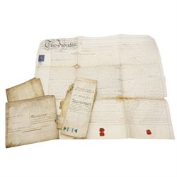 William and Mary indenture 1691,  Queen Anne indenture between John Waldrom of Oadby and G...