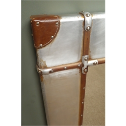  Vintage suitcase style zinc framed rectangular wall mirror, 81cm x 121cm  