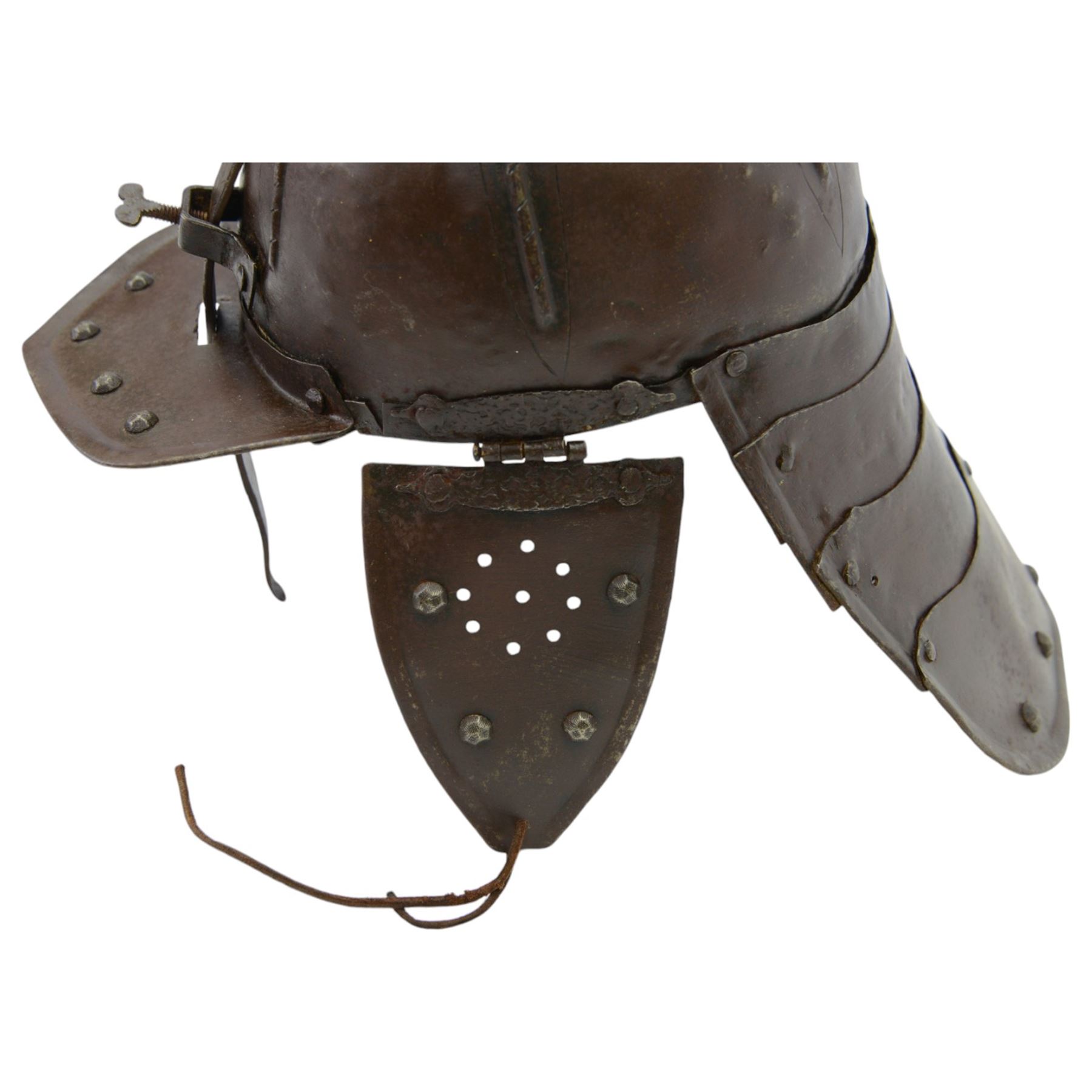 Reproduction 17th century one bar lobster tail helmet 