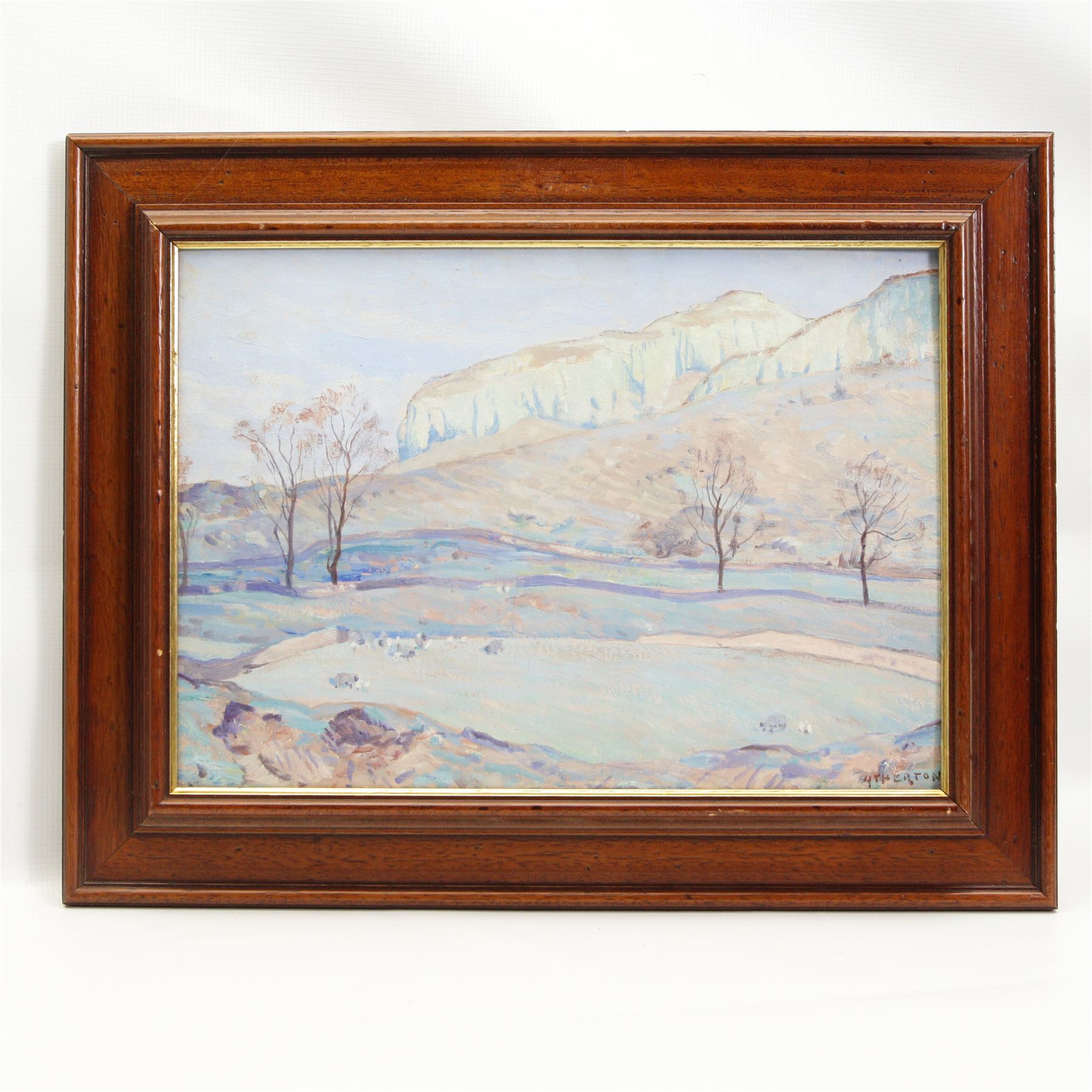 John Smith Atherton (British 1877-1943): Spring Pastures, oil on board signed, indistinctly titled verso 28cm x 39cm 