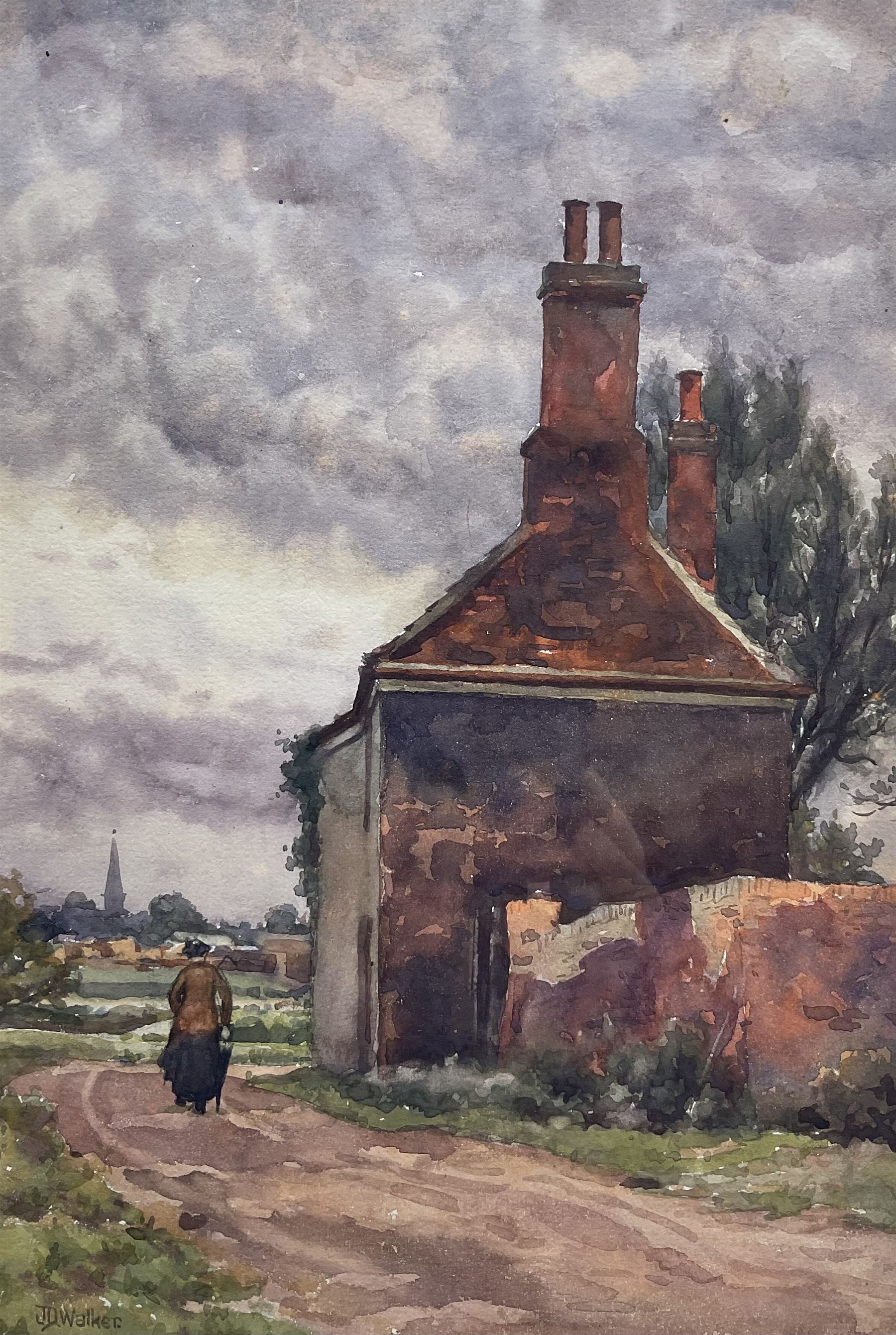 John Dobby Walker (British 1863-1925): 'Near Lynn - Norfolk', watercolour signed 27cm x 18cm 