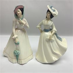 Five Royal Doulton figures, comprising Marianne HN4153, Janet HN4042, Margaret HN2397, Jessica HN4049 and Julia HN2706