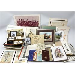 Large quantity of framed and unframed prints and various books, folders and pamphlets of military interest