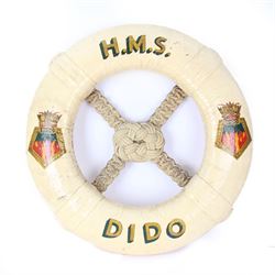 Late 19th/early 20th century ceremonial lifebuoy, from the Royal Navy light cruiser H.M.S ...