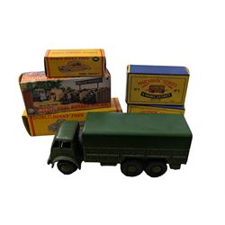 Diecast vehicles, including Dinky Supertoys 10 Ton Army Truck, Dinky 066 Bedford Flat Truc...