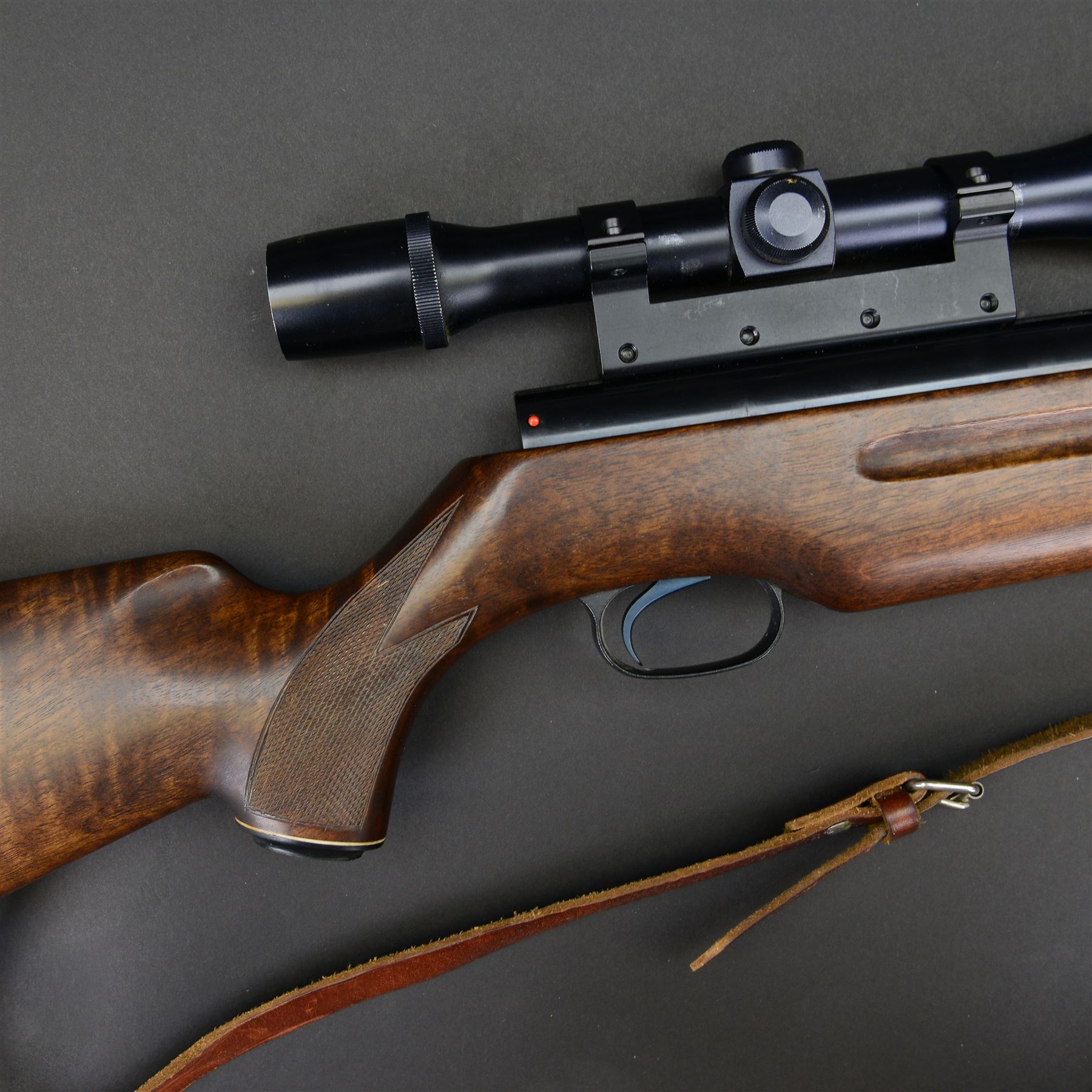 Weihrauch model HW35 air rifle Kal.5.5, with A.S.I De Luxe 4 x 32 scope, overall L121cm serial no. 989962