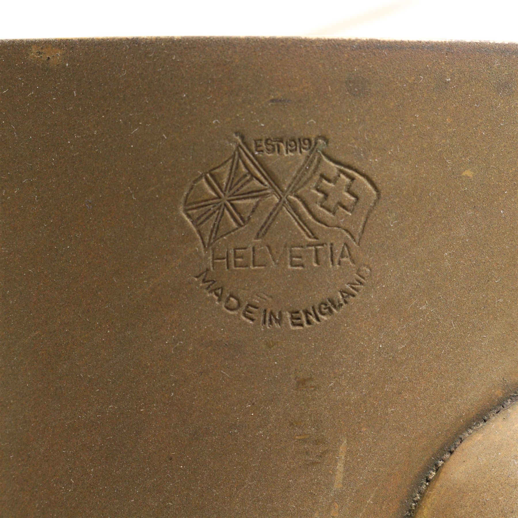 Three graduated copper pans, stamped Helvetia, with covers, largest D21cm 