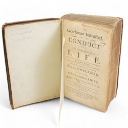  Darrell, William - 'The Gentleman Instructed in the Conduct of a Virtuous and Happy Life' three parts in one, ,Tenth edition 1732, Printed W Burton, full calf