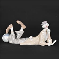 Lladro figure, modelled as a clown, number 4618, with original box, H38cm