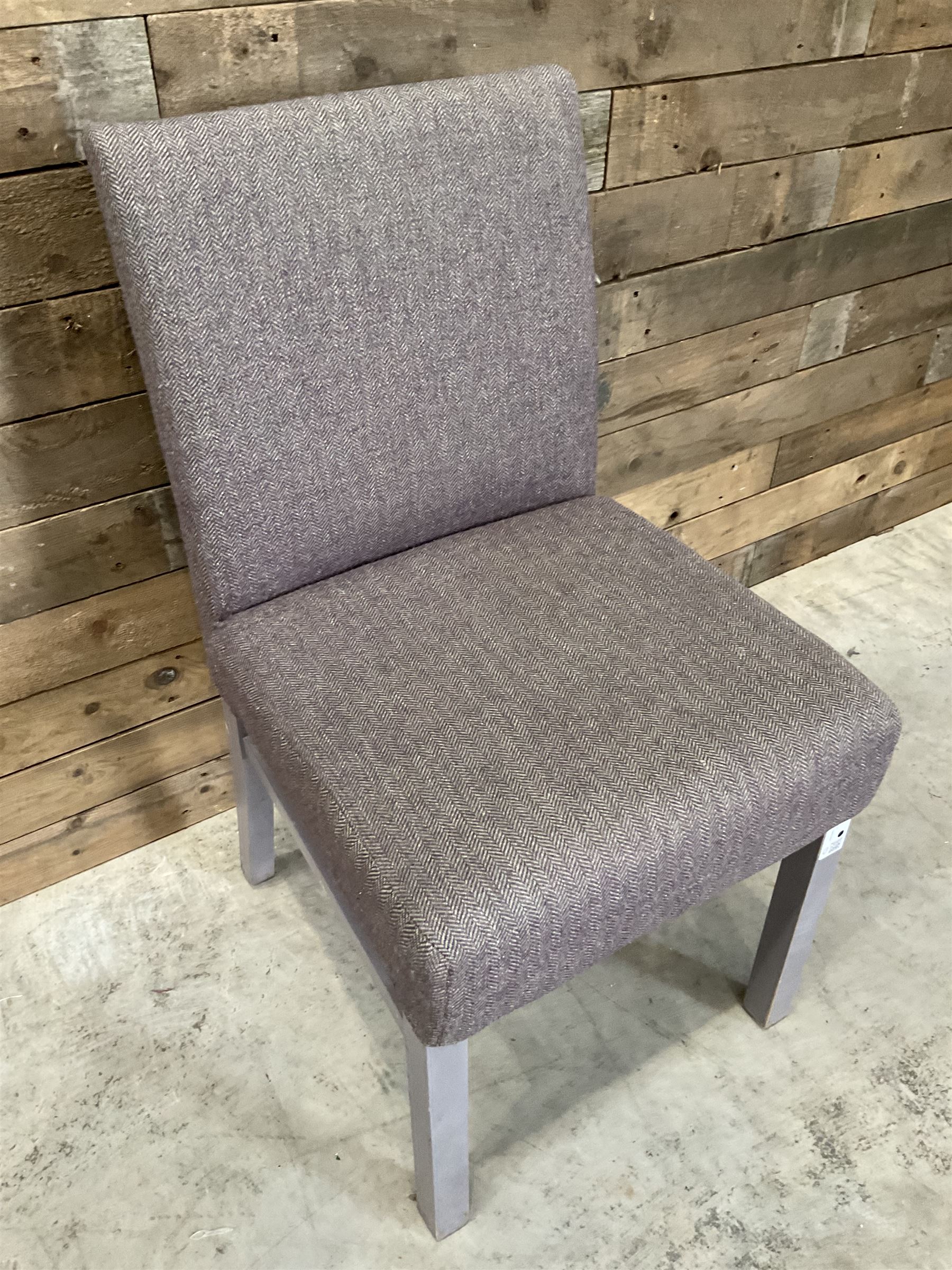 17 x dining chair upholstered in tweed fabric, painted legs