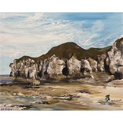 Paula Seller (Northern British Contemporary): 'Flamborough', acrylic on canvas signed and ...