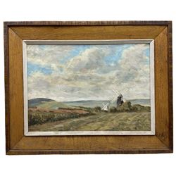 William Francis Strickland (1912–2000): 'Clayton Windmills' Nr. Brighton, oil on board signed, titled with artist's St. Leonards-on-Sea address verso 25cm x 35cm 