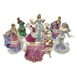 Eight Franklin Mint figures, including Sleeping Beauty, Vienna Waltz, Princess of Glass Mountain, Princess of the Ice Palace etc 