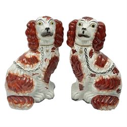 Pair Staffordshire style dogs, H26cm