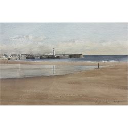 Stephen Broadbent (British Contemporary): 'Low Tide Scarborough', watercolour signed, titled and dated March 1995 verso 23cm x 35cm