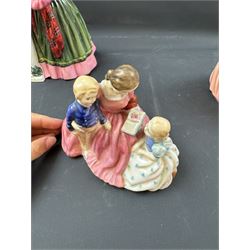 Four Royal Doulton figures, comprising Florence Nightingale HN3144, The Bedtime Story HN2059, Lady Charmain HN1949 and Sweet Anne HN1315 