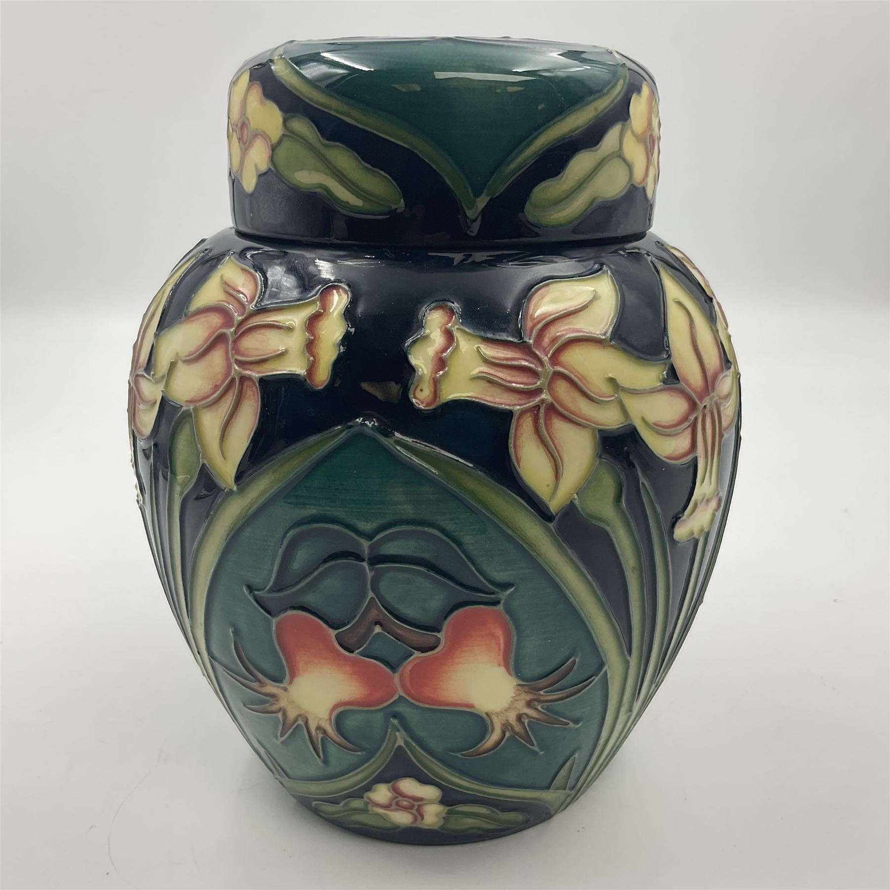 Moorcroft ginger jar, decorated in the the Carousel pattern by Rachel Bishop, dated 1996, limited edition no. 708, H16cm