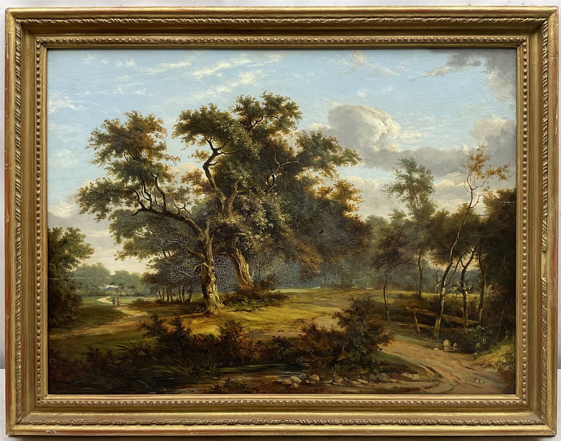 Nasmyth Family (British c.1841-1861): Wooded Landscape, oil on panel signed, mid 19th century Windsor & Newton 'Prepared Panel' label verso 45cm x 60cm