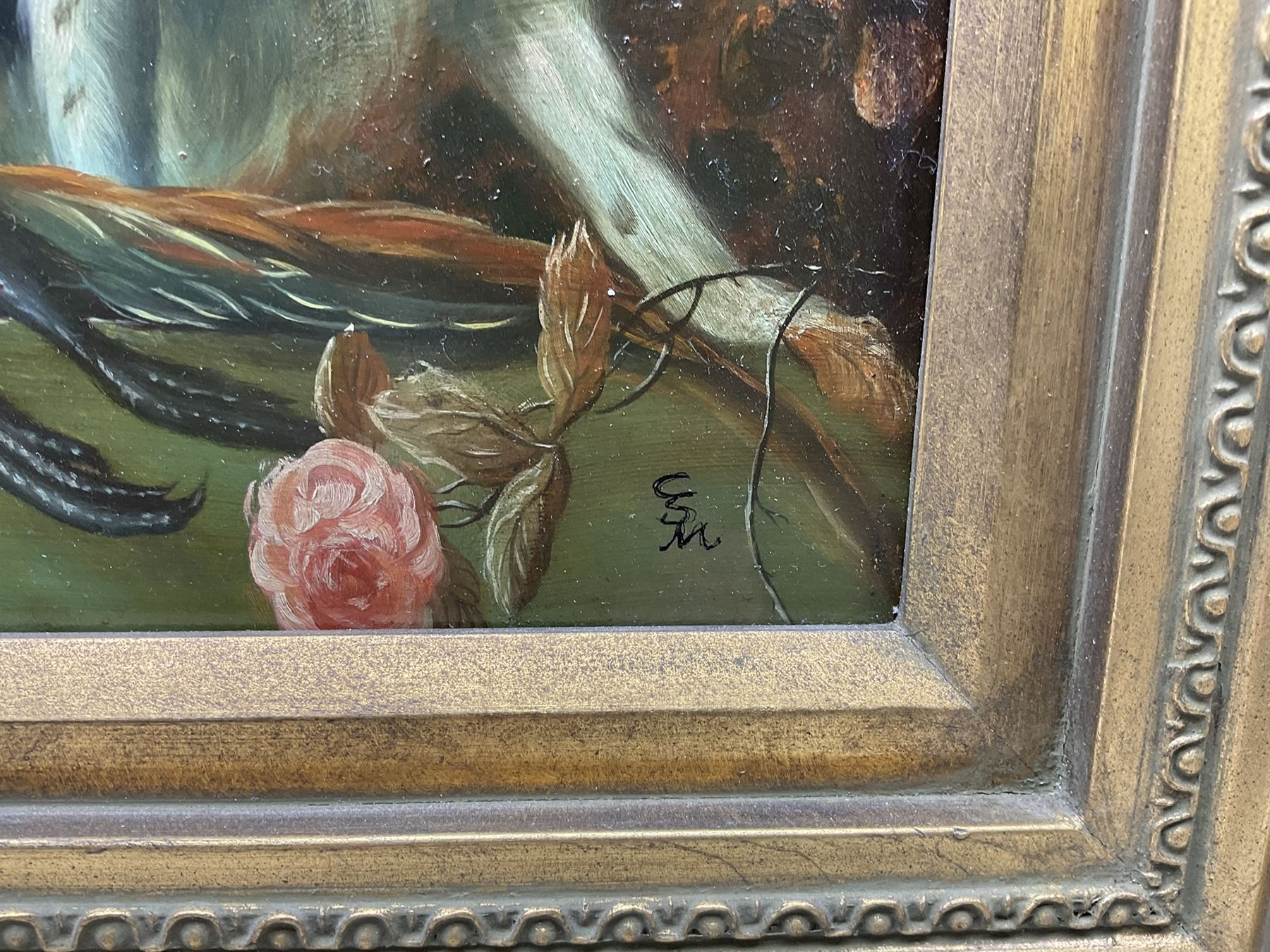 After Frans Snyders (Flemish 1579-1657): Still Life of Game, pair 20th century oils on panel signed with 'CSM' monogram 29cm x 49cm (2)