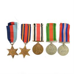 WWII group of four medals, comprising The Defence Medal, War Medal 1939-1945, Burma star a...