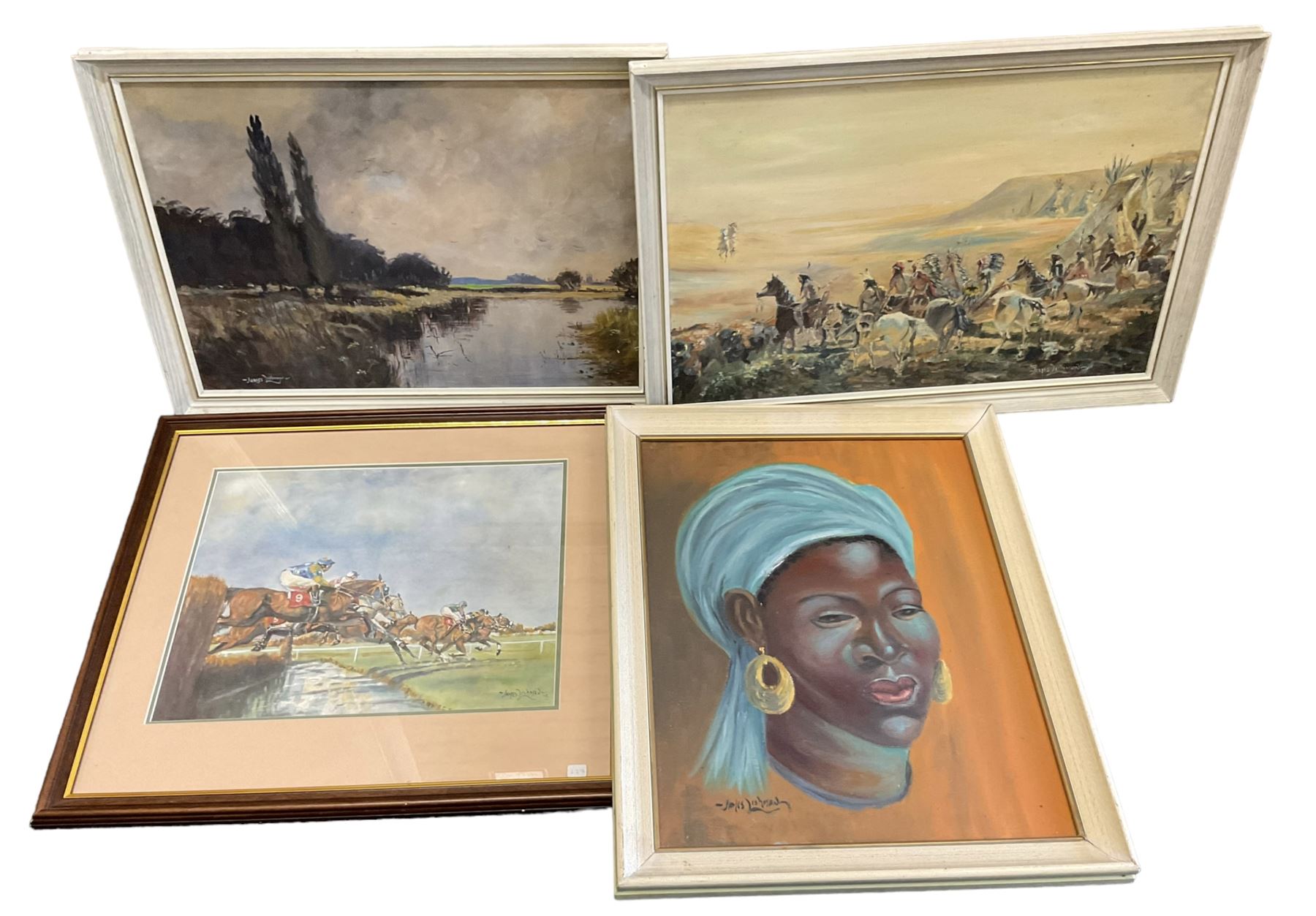 Collection of James Lishman (British 1931-2024) oils and watercolours in two boxes, with various landscape and maritime themes (approx. 42)