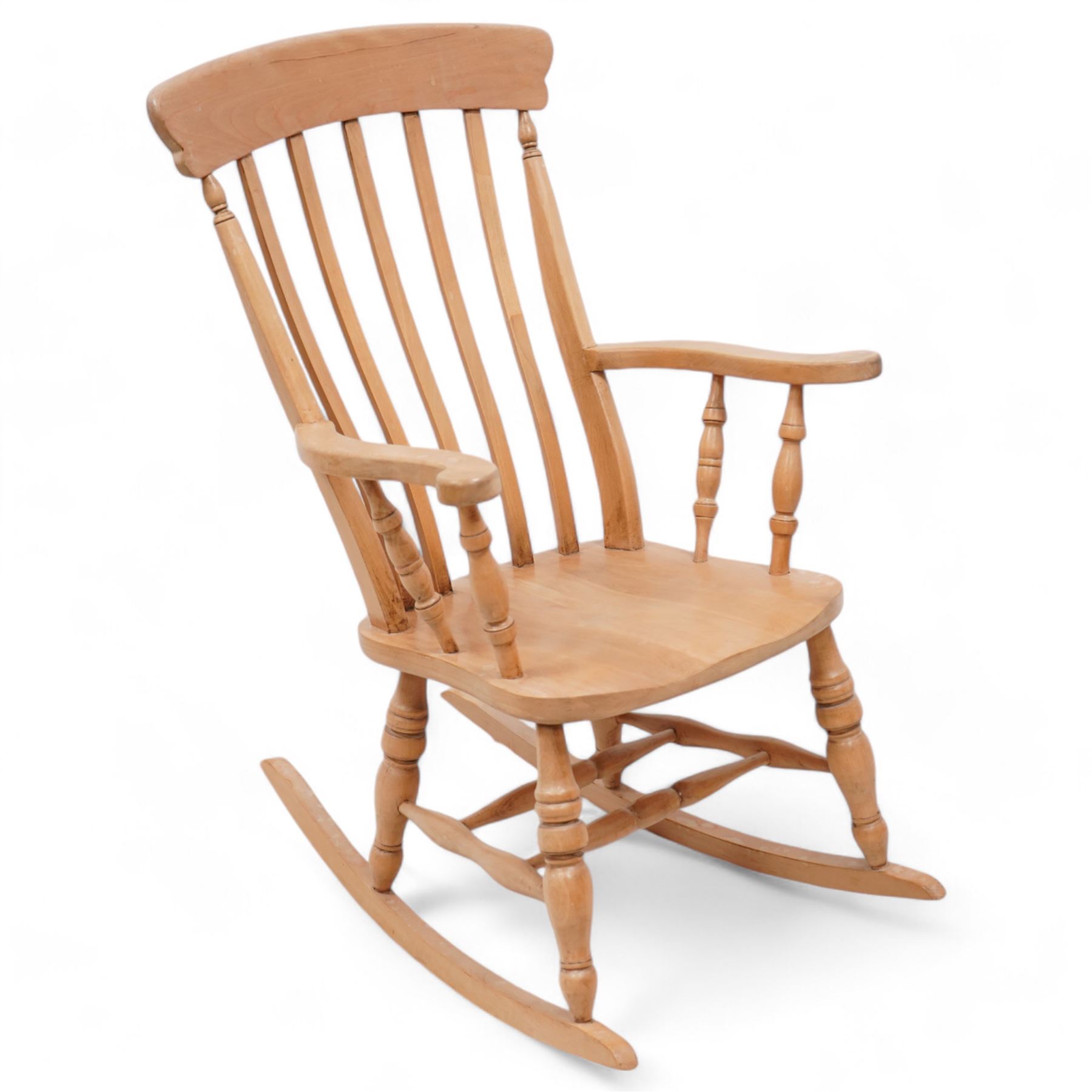 Victorian design solid beech farmhouse rocking chair 
