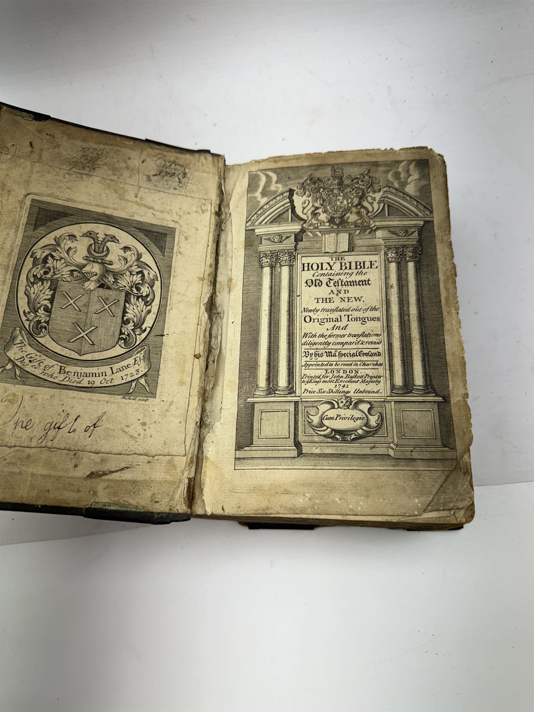 The Holy Bible, containing the Old Testament and the New: Newly translated out of the original tongues: and with the former translations diligently compared and revised, London: Printed by John Balkett printer of the Kings most Excellent Majesty, 1741