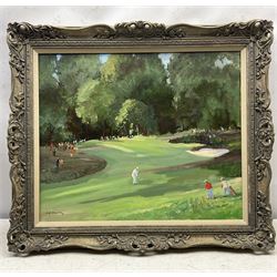 Gordon Clifford Barlow (British 1913-2005): 'Sunningdale Golf Club - 7th Hole Old Course', oil on canvas signed, titled verso 50cm x 60cm 