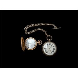 Silver cased The Excelsior English Lever pocket watch by H Williams Pontypridd on a taperi...