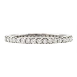 18ct white gold round brilliant cut diamond full eternity ring, stamped 750, total diamond...