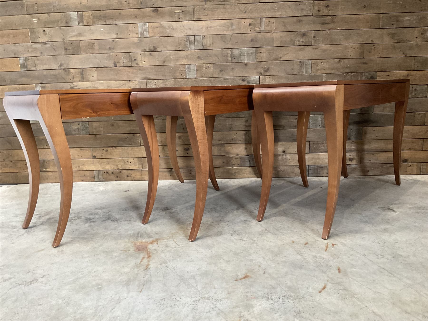 4 x walnut console dressing table with two soft-close drawers