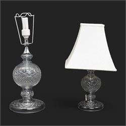 Galway glass baluster table lamp on dished foot H36cm excluding fitting an a matching smal...