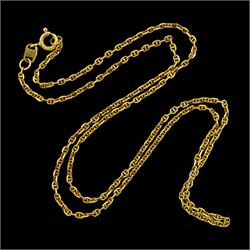 18ct gold mariner link chain necklace, stamped 750