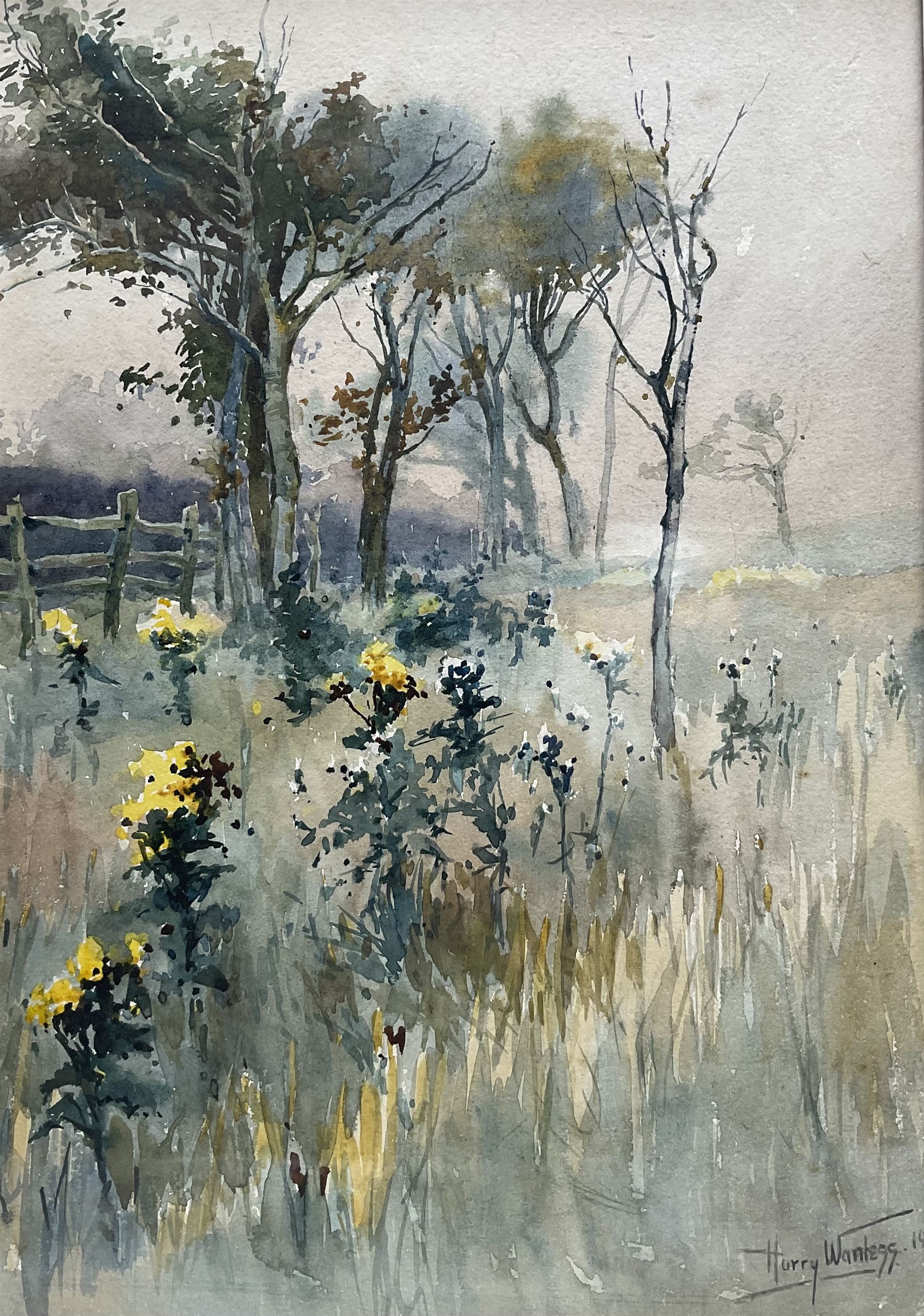 Harry Wanless (British c1872-1934): Misty Landscape with Trees, watercolour signed and dated 1900, 29.5cm x 20.5cm
Provenance: direct from the artist's family, part of a collection never previously seen on the market