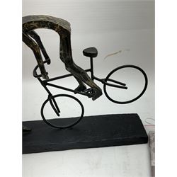 Libra Interiors 'Kissing Couple' bronzed sculpture, H30cm 