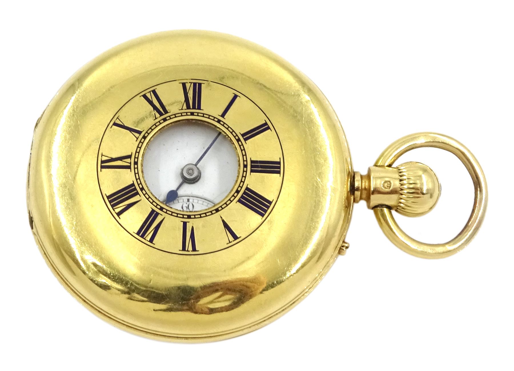 Victorian 18ct gold half hunter, keyless lever pocket watch by Thomas ...
